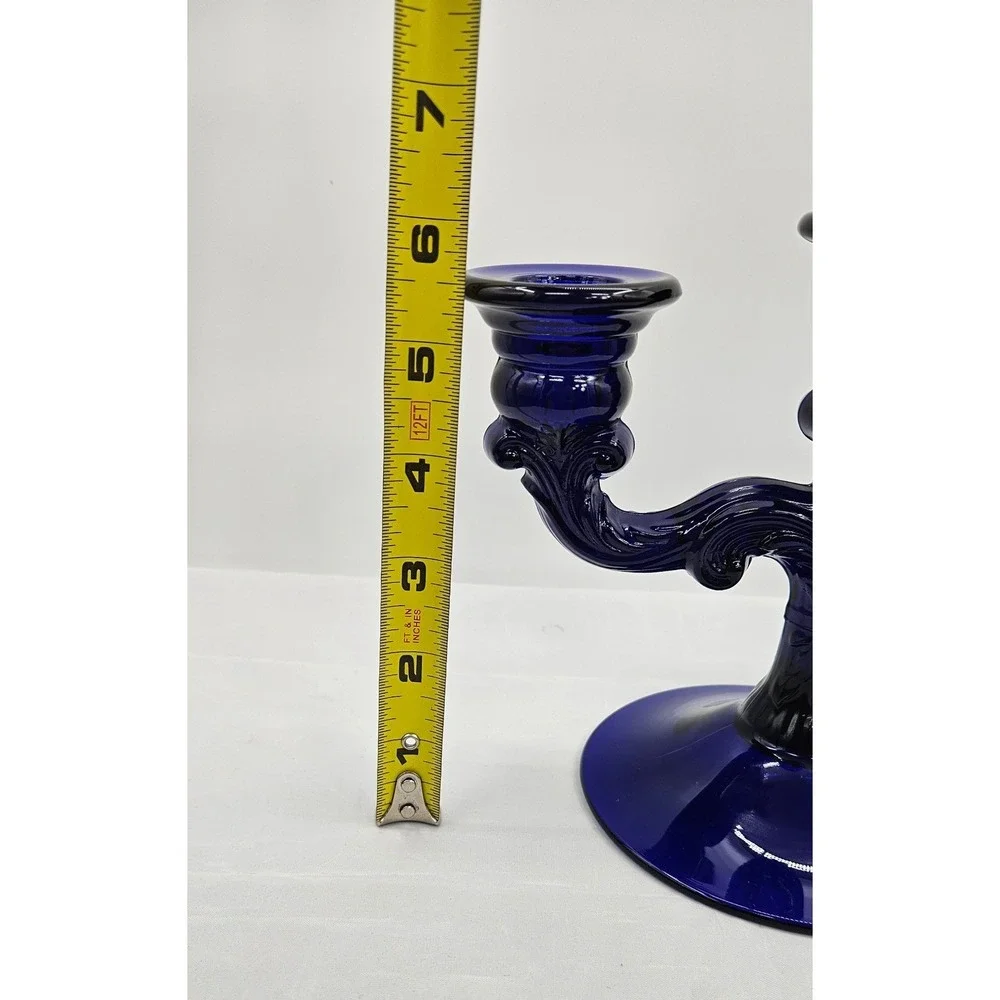 Cambridge Glass Co 3-lite #1307 Ornate Scroll Taper Candle Holder